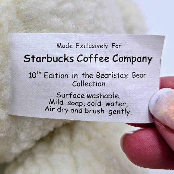 Starbucks Coffee Bearista Bear Collection 2000 Lamb Bear Plush Toy Vintage Read - Picture 6 of 11